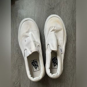 White slip on vans